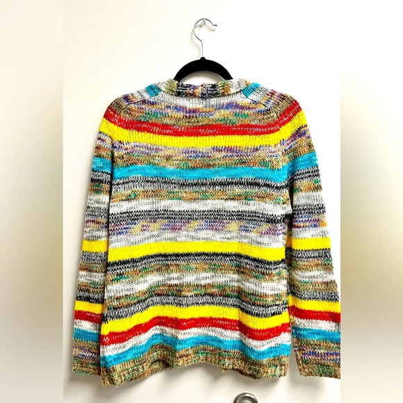 MISSLOOK Womens Colorful Striped Knit Open Cardigan Sz. M - Picture 4 of 7